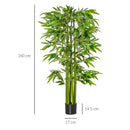 Pianta Artificiale di Bambù H160 cm con Vaso Verde
