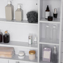 Pensile da Bagno con Anta a Specchio 100x15x70 cm in MDF Bianca