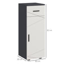 Mobiletto Bagno 1 Cassetto 1 Anta 30x30x82 cm in Truciolato Grigio