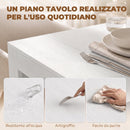 Tavolo Consolle Allungabile e Convertibile per 10 Persone 96-240x90x78 cm Rivestimento in Melamina Bianco      