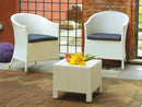 Tavolino da Giardino 45x45 cm in Wicker Vorghini Ravenna Bianco