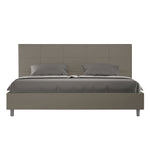 Letto Matrimoniale Imbottito in Similpelle Mika Cappuccino Varie Misure