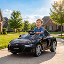 Macchina Elettrica per Bambini 3-6 Anni 12 V Audi R8 Spyder 107x58x44 cm 3-5 km/h con 2 Motori e Telecomando in PP Nero      
