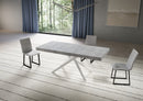  Tavolo Allungabile 180-440x90x74 cm Niket Cemento Gambe Bianche