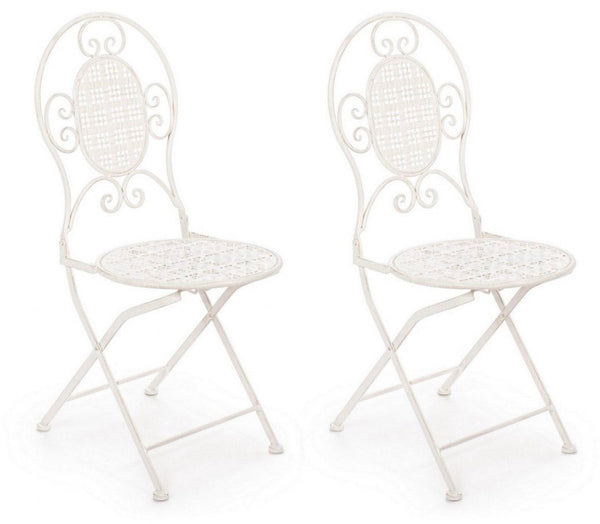sconto Set 2 Sedie Pieghevole 40x40x94 cm Emily in Acciaio