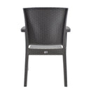 Set 2 Sedie da Giardino in Stile Rattan Marrone