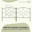 Recinzione Esterna a 5 Pannelli 305x62 cm Configurabile in Metallo Nero   