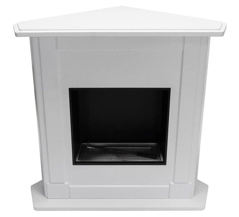 Camino a Bioetanolo Angolare da Pavimento 100x97 cm Menzi Natalie Bianco