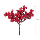 Set 12 Rami Artificiali Bacche 15 cm in Sintetico Rosso