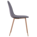 Set 2 Sedie da Pranzo Design Moderno in Lino con Gambe in Metallo Grigio 