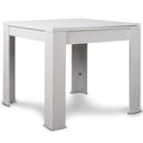 Tavolo da Pranzo Quadrato Allungabile 90x90 in Legno Bianco con Apertura a Libro