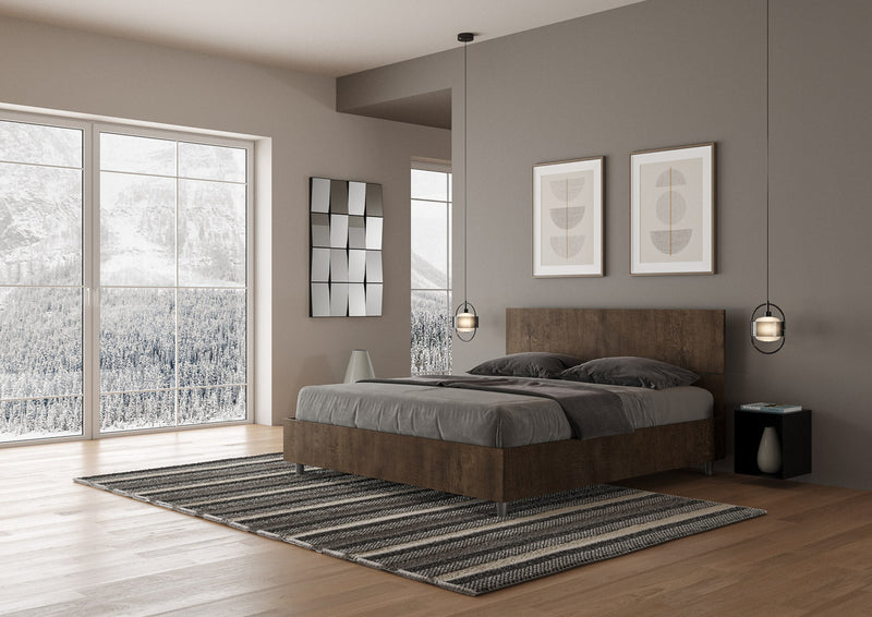 Letto Matrimoniale Testata Dritta Demas Noce Varie Misure