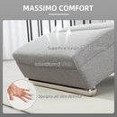 Poltrona Chaise Longue Reclinabile con Schienale Alto 160,5x60,5x93 cm in Tessuto Effetto Lino Grigio Chiaro 