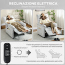 Poltrona Reclinabile con Riscaldamento, 8 Punti Massaggio e 5 Modalità 82x99x106 cm in Tessuto Effetto Velluto Grigio Chiaro   