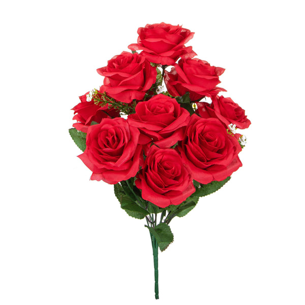 Set 4 Künstlicher Strauß mit 9 Rosen Höhe 43,5 cm Rot online