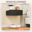 Set di 2 Comodini Sospesi Moderni 40x30x15 cm con Cassetto in Legno Nero      