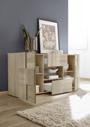 Mobile Buffet 2 Ante 2 Cassetti 180x42x84 cm in Legno TFT Chequers Rovere Samoa