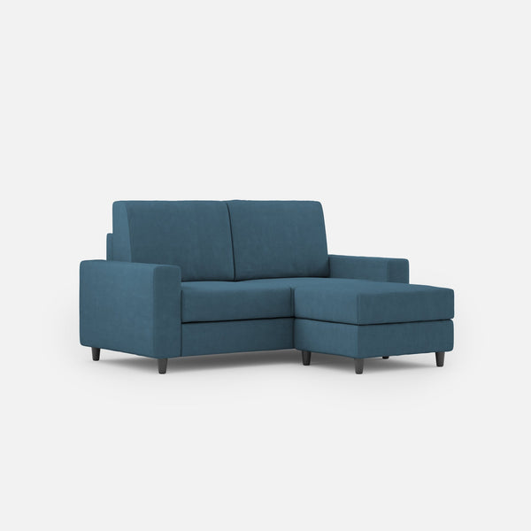 Divano 2 Posti con Pouf 148x155x85 cm Sakar in Tessuto Avio acquista