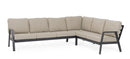 Set 3 Pezzi Salotto Angolare da Giardino con Cuscini in Alluminio e PP Flaminio Antracite 