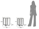 Tavolinetti Dublino Coppia Ø50,5x61,5 - 40,5x57 cm in Ferro e Vetro Nero