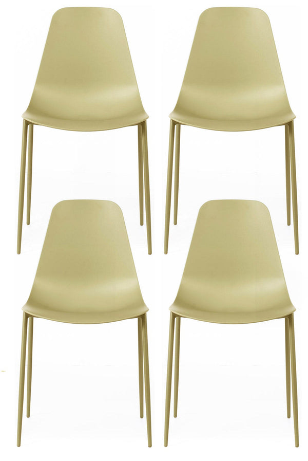 prezzo Set 4 Sedie 49x48,5xH88 cm in Polipropilene Frida Giallo