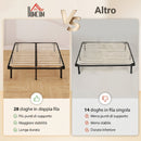 Letto Matrimoniale Industriale 190x140x31 cm a 28 Doghe con Spazio Contenitore in Legno e Acciaio Nero e Legno      