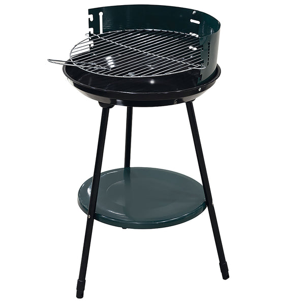 sconto Barbecue a Carbone Carbonella Rotondo Ø42x77 cm con Vassoio in Acciaio al Carbonio Verde