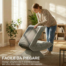 Poltrona Relax Girevole 360° con Schienale Regolabile in 5 Posizioni in Tessuto Effetto Velluto Grigio Chiaro      