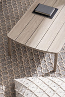 Set 4 Pezzi Salotto da Giardino con Divano 2 Poltrone e Tavolino in Alluminio e Spun Poly Sirius Timber 