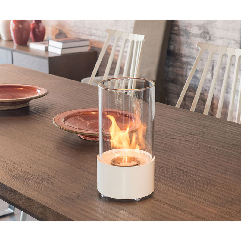 Camino a Bioetanolo da Tavolo Ø15x 30 cm Karlsen Sorrento Bianco