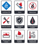 Camino a Bioetanolo da Parete 90x40 cm con Vetro o Senza Vetro Flig Kansas City