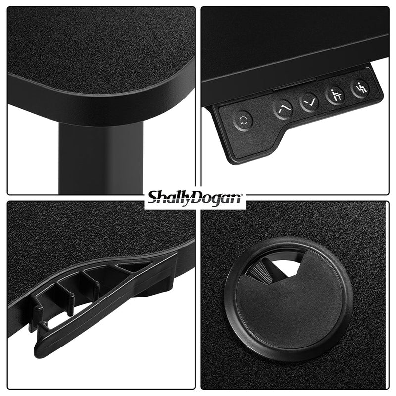 Scrivania Elettrica Regolabile Altezza 140x60x72-117 cm Nera