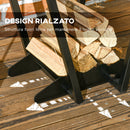 Scaffale Portalegna con Ganci 45x32x58 cm in Acciaio Nero