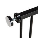 Cancelletto per Cani Estensibile con Viti e Ampia Apertura 76-107x76 cm in Metallo e Plastica Nero