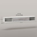 Mobile TV Sospeso 2 Ripiani e 1 Vano Chiuso a Ribalta 120x26x16 cm Bianco e Grigio 