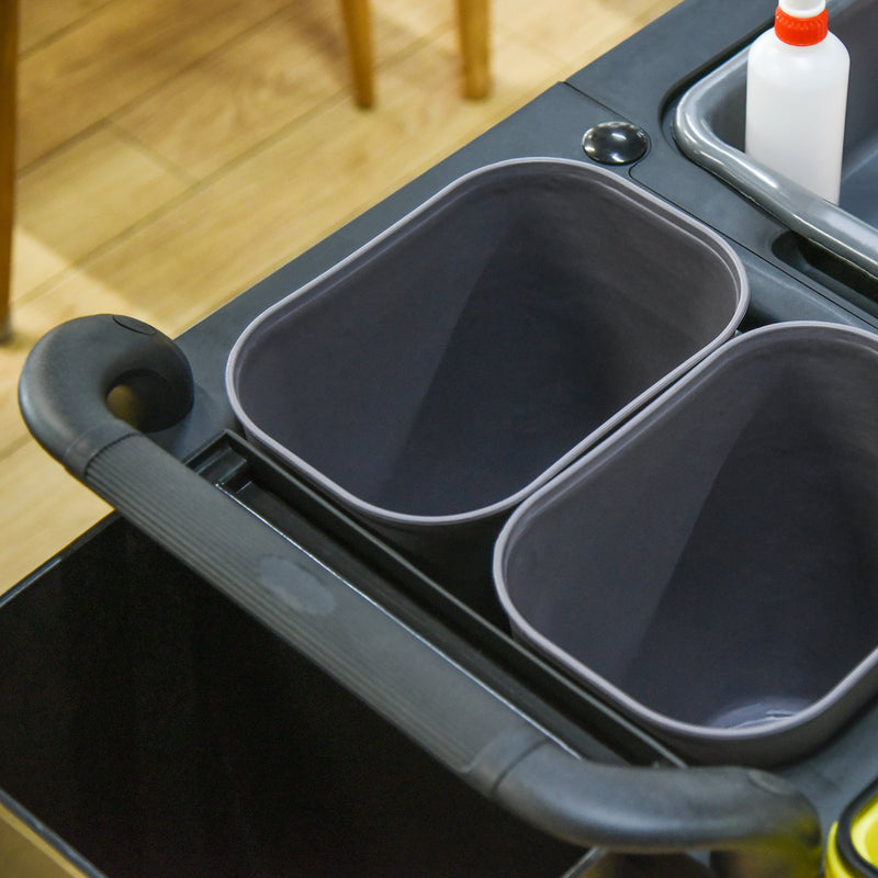 Carrello Pulizie Professionale 3 Livelli 110x50x92 cm in Plastica e Alluminio Grigio