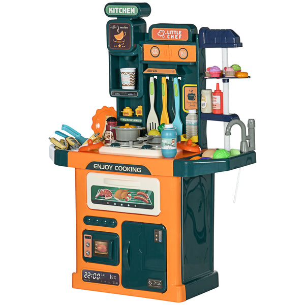 Cucina Giocattolo per Bambini 55x23x74,5 cm 77 Pezzi Verde e Arancione sconto
