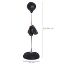 Punching Ball Sacco Boxe da Terra Altezza Regolabile 126-144 cm con Guantoni Nero