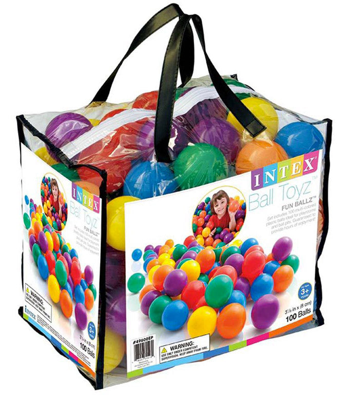 Set 100 Palline Colorate Ø8 cm con Sacca Intex Ball Toyz