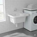 Lavatoio 50x35x24 cm Pilozzo a Parete in Resina Bianco