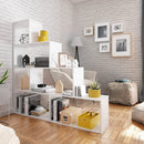Libreria di Design 145x29x145 cm Scaffale in Legno Bianco Lucido