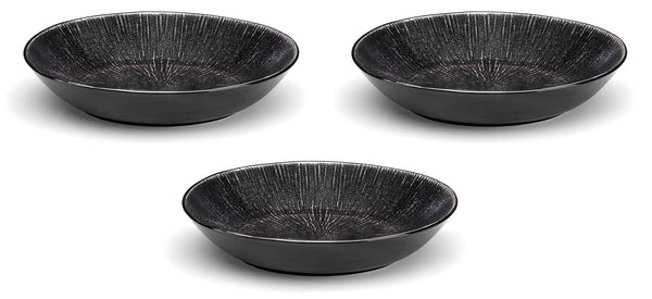 Set mit 3 Ø27,5 cm Salatschüsseln aus Kaleidos Sirius Nere Steingut sconto