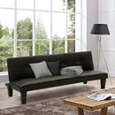 Divano Letto 165x70x67 cm in Similpelle Nero