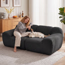 Divano 2 Posti Senza Struttura 174x91x61 cm con Seduta Ampia in Ciniglia Grigio Scuro      