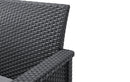 Set da Giardino Divano 2 Poltrone e Tavolino in Resina Keter Emma Lounge Antracite