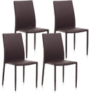 Set 4 Sedie 43,5x46,5x90,5 cm in Similpelle Marrone