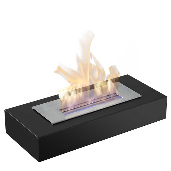 Tisch Bioethanol Brenner Kamin 49x21,5 cm Flig Jacksonville Schwarz sconto