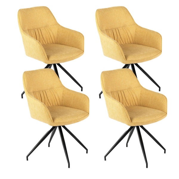 Set 4 Sedie 56x56xH87 cm in Tessuto Gaia Giallo acquista