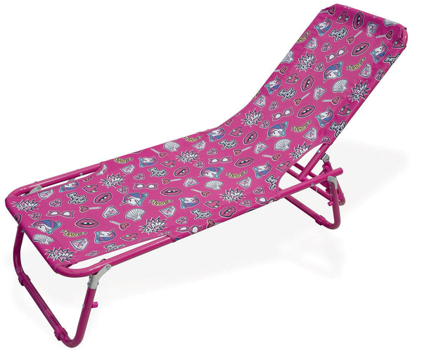 Soriani Glamour Pink Faltbare Sonnenliege für Kinder aus Metall acquista
