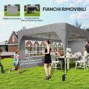 Gazebo Pieghevole 3x6 m con Pareti e Altezza Regolabile Protezione UV 50+ Grigio Chiaro      
